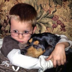 Cash and Andrew snuggling